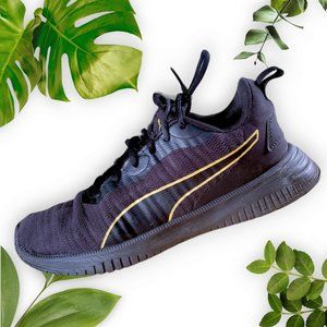 PUMA Pure XT Black/Gold Sneakers, sz 9